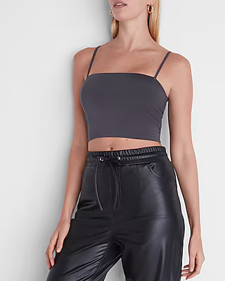 Compression Body Contour Silky Square Neck Cropped Cami | Express