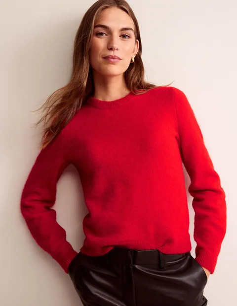 Fluffy Bow Back Jumper - Hot Pepper | Boden (UK & IE)