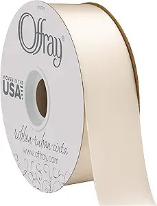 Offray Berwick 1.5" Wide Double Face Satin Ribbon, Cream Ivory, 50 Yds | Amazon (US)