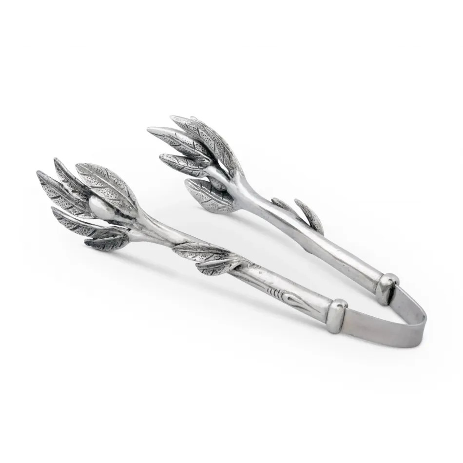 Olive Pewter Pattern Nuts And Olives Tongs | Gracious Style