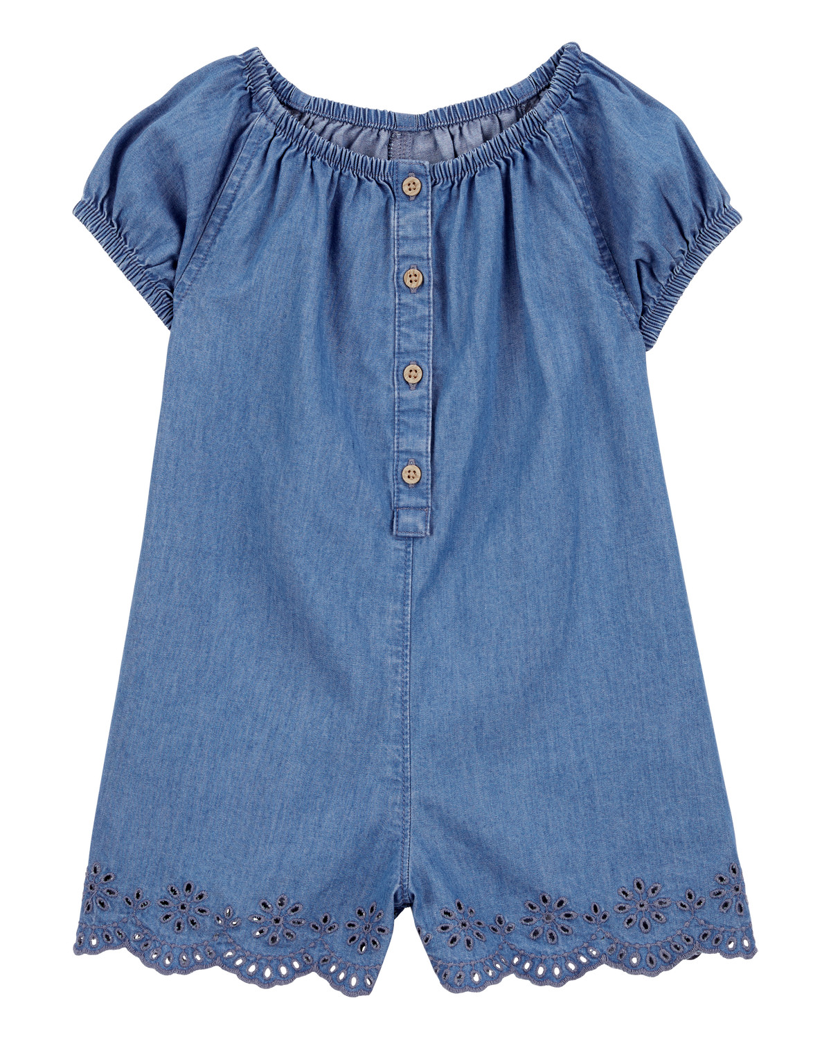 Toddler Button-Front Chambray Romper | Carter's Inc