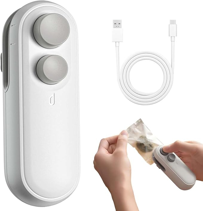 Mini Bag Sealer with Cutter and Magnet, 2026 Upgraded Handheld Bag Resealer for Chip Bags, 2 in 1... | Amazon (US)