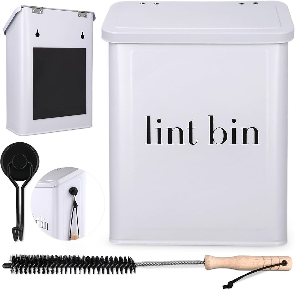 Magnetic Lint Bin for Laundry Room Organization and Storage, Includes Magnetic Hook & Lint Brush,... | Amazon (US)