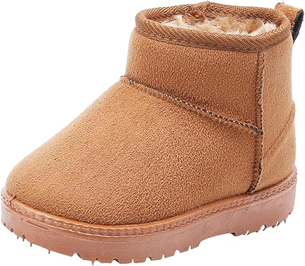 WUIWUIYU Toddlers Boys Girls Outdoors Warm Fur Lined Winter Snow Boots Ankle Booties | Amazon (US)
