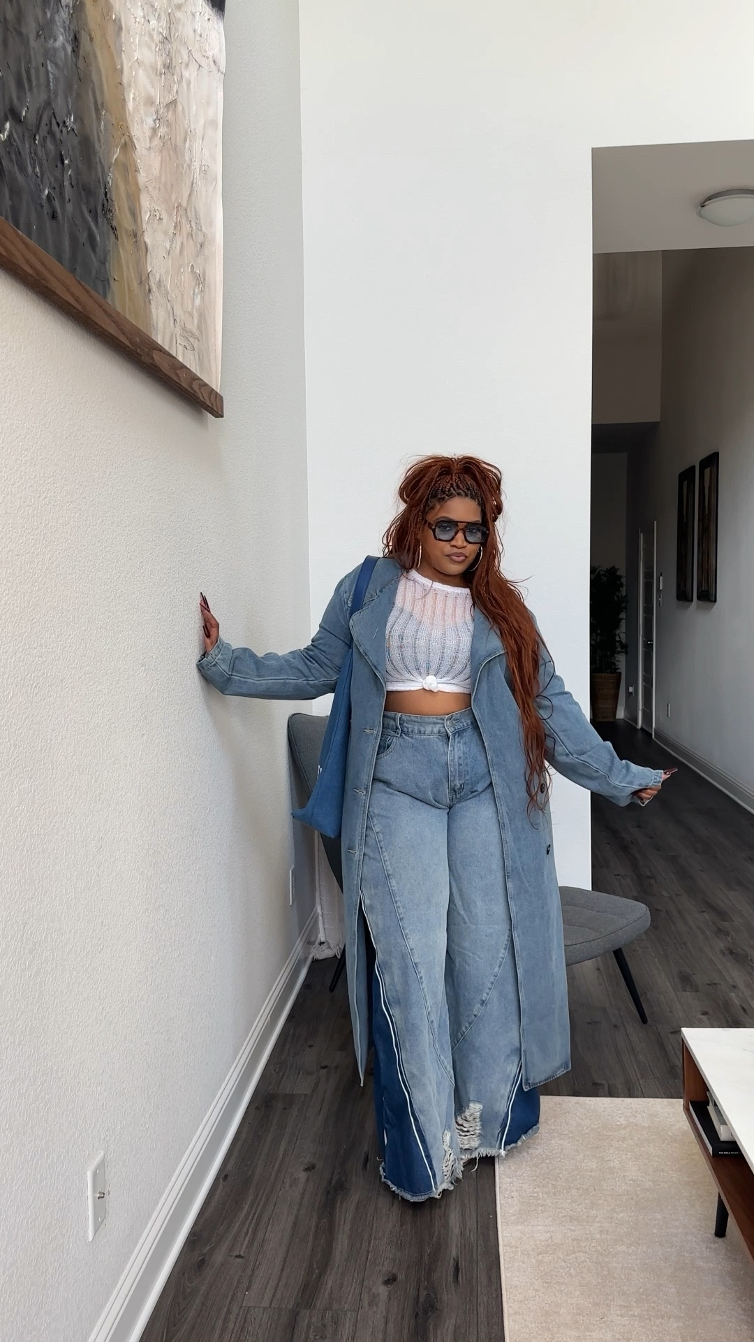 jeans - fashionnova “shooting my shot elastic waistband baggy jeans”
bag - house of rehab 
glasses - Tiktok shop link in my highlights 

#LTKStyleTip #LTKFindsUnder100 #LTKPlusSize
