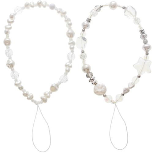 CMVFYL Beaded Camera Wrist Strap, Cute Phone Charms Strap, Pearl Bracelet Wrist Strap, Phone Keychain Decoration for Wallet | Amazon (US)