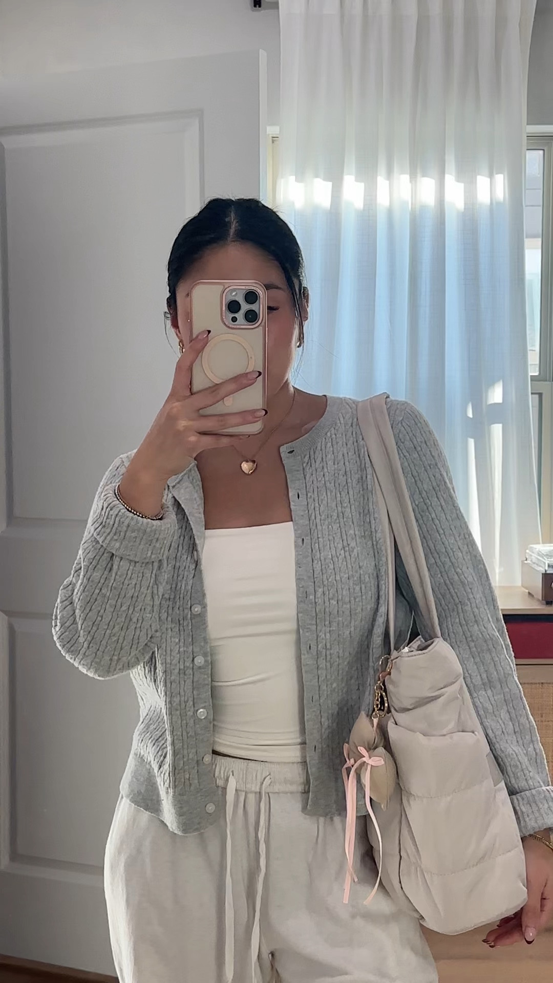 Love my new work tote + #WFHoutfit 🤍 exact color cardigan is sold out right now but I linked the white one below! 

#LTKSaleAlert #LTKFindsUnder50