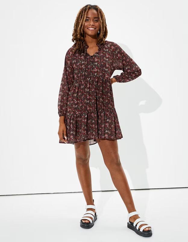 AE Chiffon Babydoll Dress | American Eagle Outfitters (US & CA)