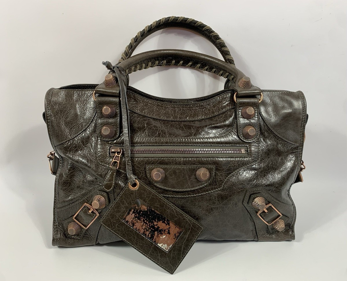 Balenciaga Giant City Bag 2 Way Handbag Shoulder Bag Brown Leather Luxury | eBay | eBay US