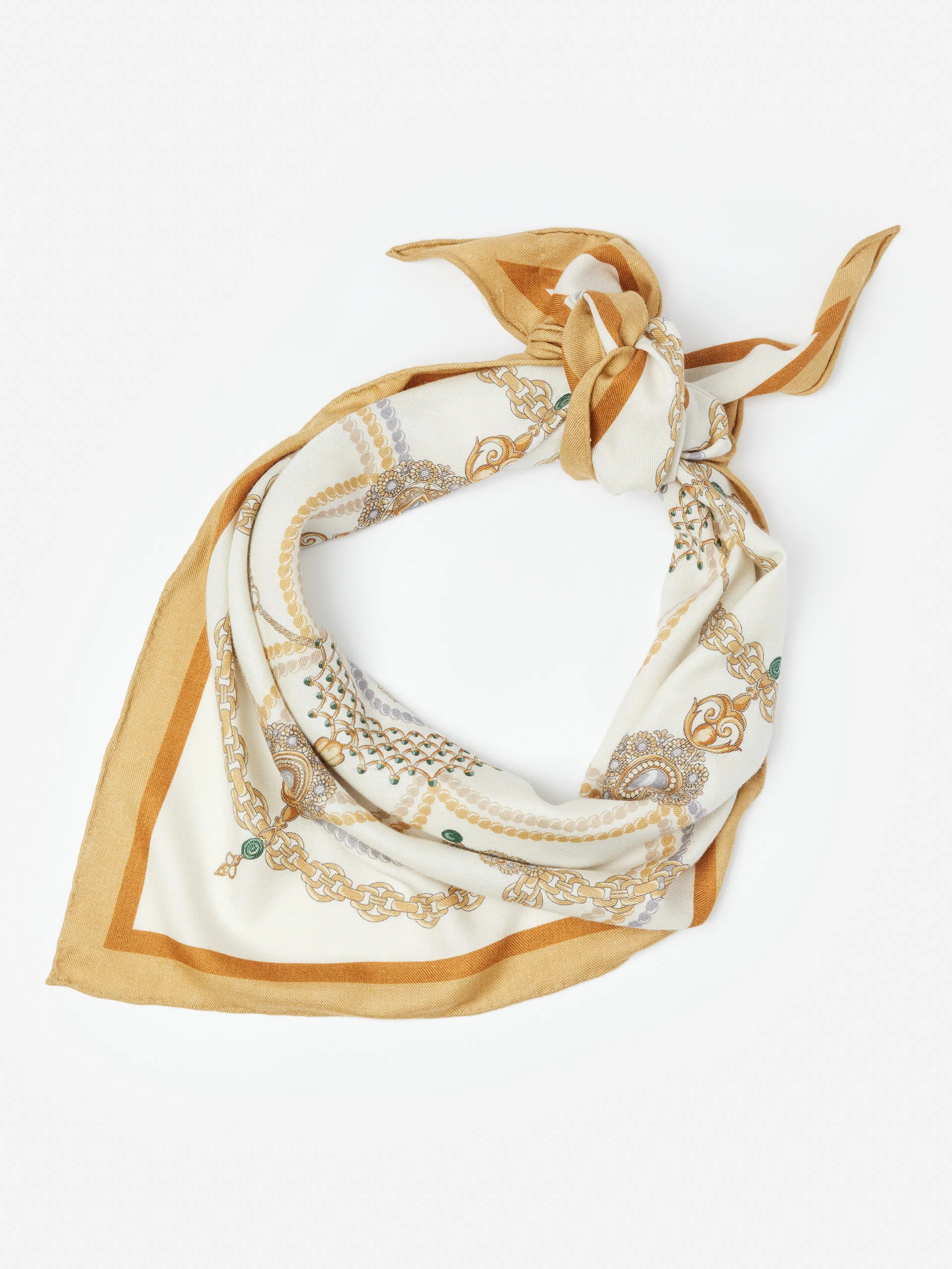 Off_White/Green/Gold London Corner Sarita Scarf | Women's Scarves | J.McLaughlin | J.McLaughlin