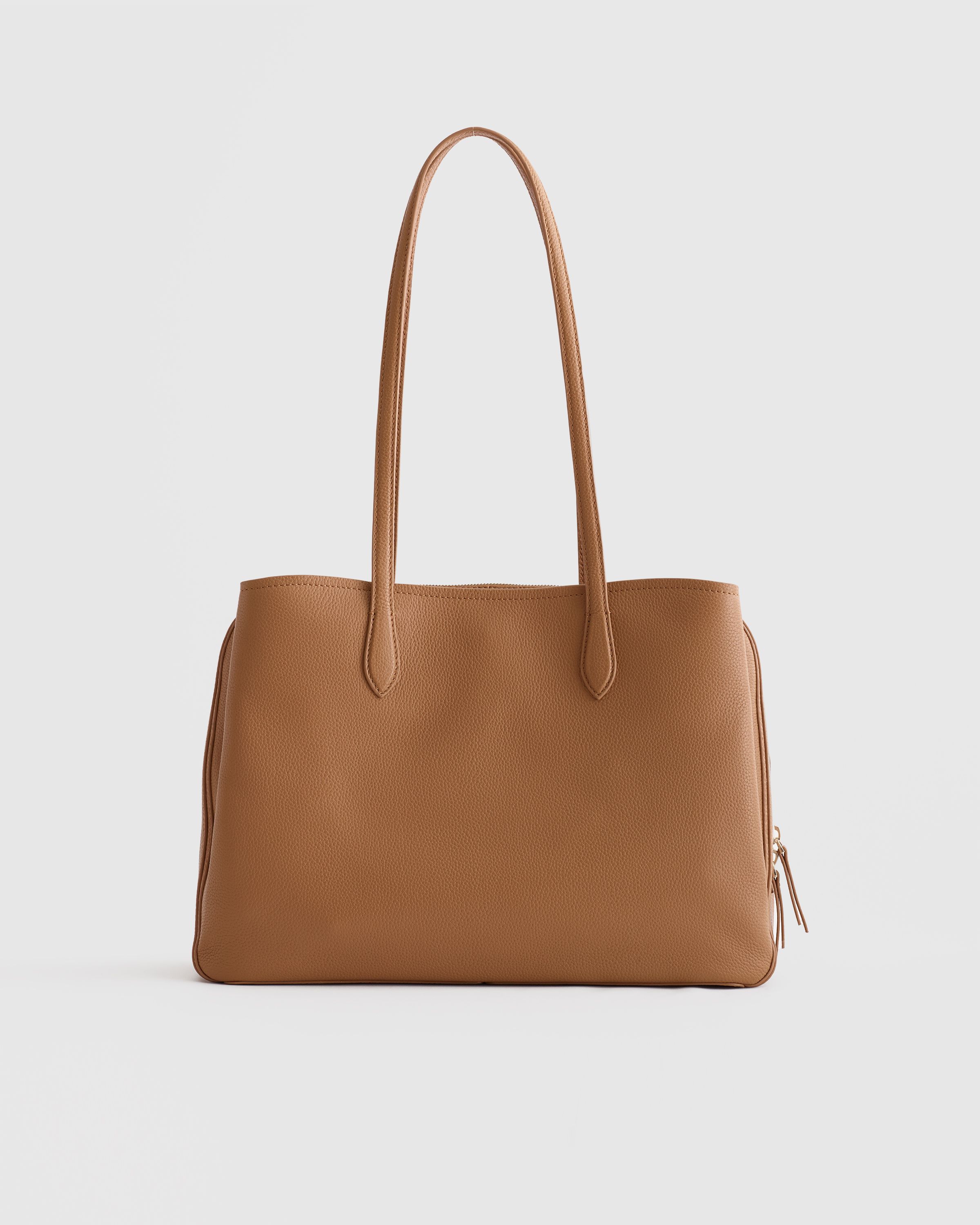 Italian Leather Triple Compartment Work Tote | Quince