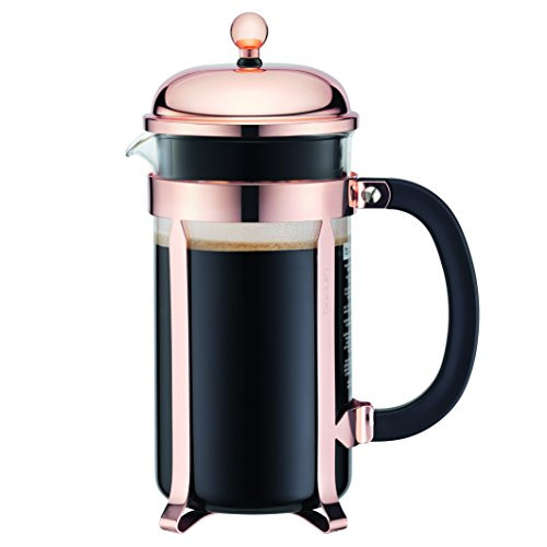 Bodum 12oz Chambord French Press Coffee Maker, High-Heat Borosilicate Glass, Polished Stainless Steel – Made in Portugal | Amazon (US)