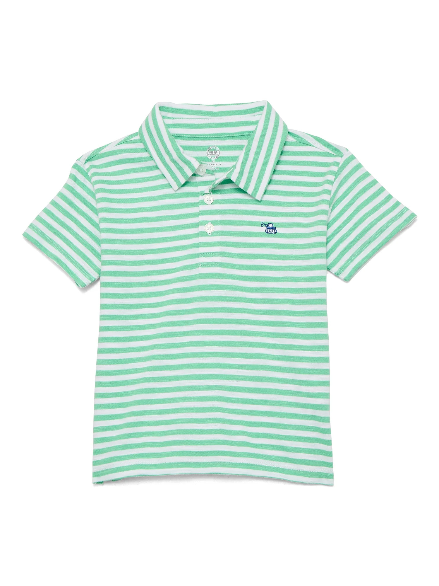 Wonder Nation Toddler Boys Striped Polo Shirt with Short Sleeves, Sizes 12M-5T | Walmart (US)