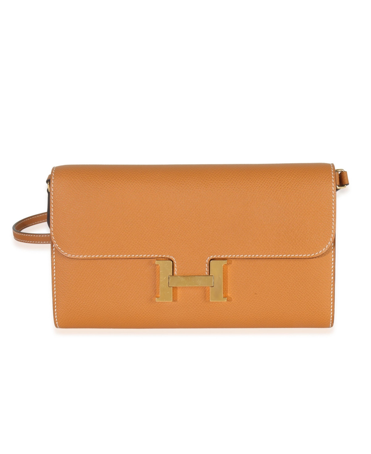 Pre-Owned Hermes Toffee Epsom Constance Long Wallet To Go Ghw - Brown | Macy's