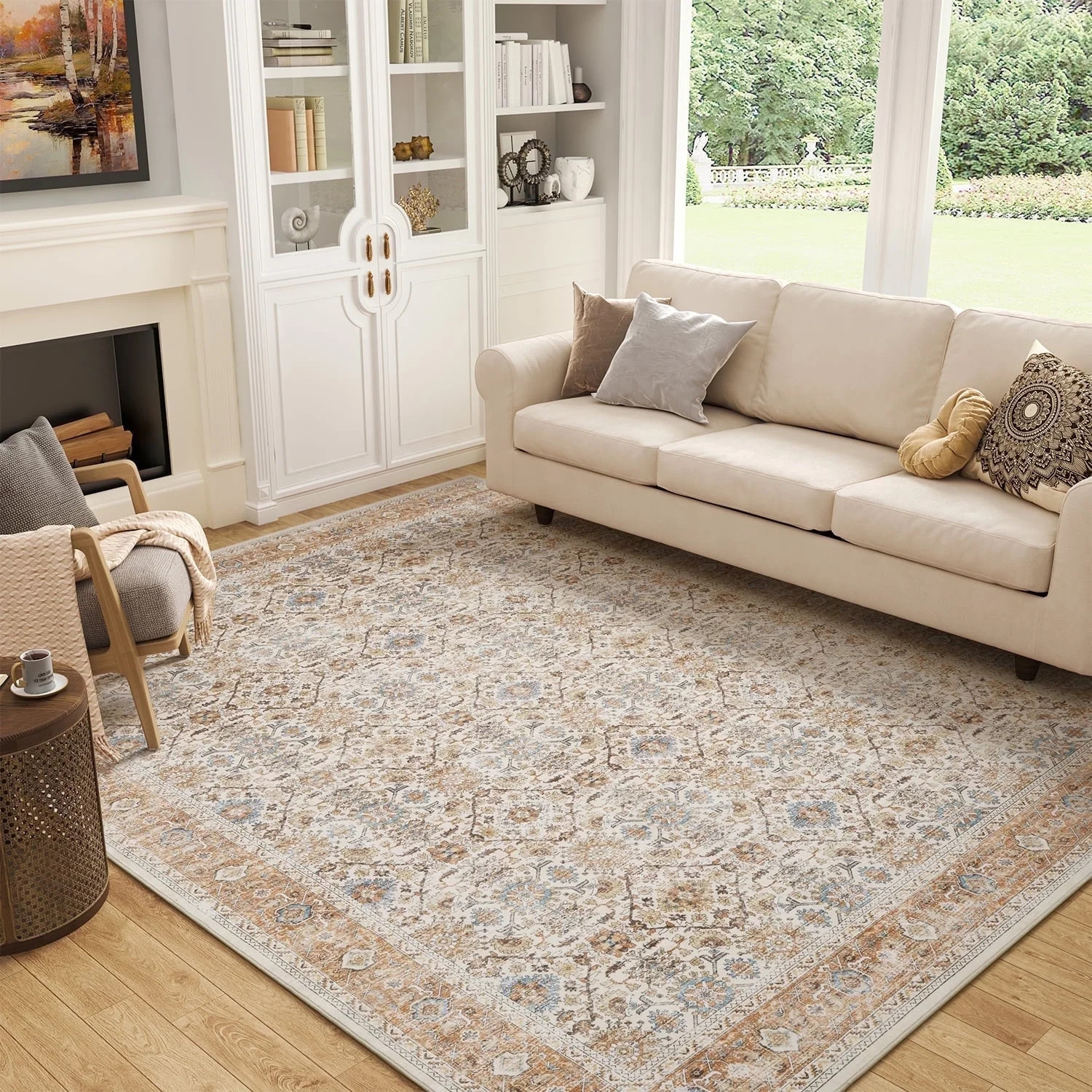 SIXHOME 9'x12' Area Rugs for Living Room Washable Rugs Vintage Floral Living Room Rug Traditional... | Walmart (US)