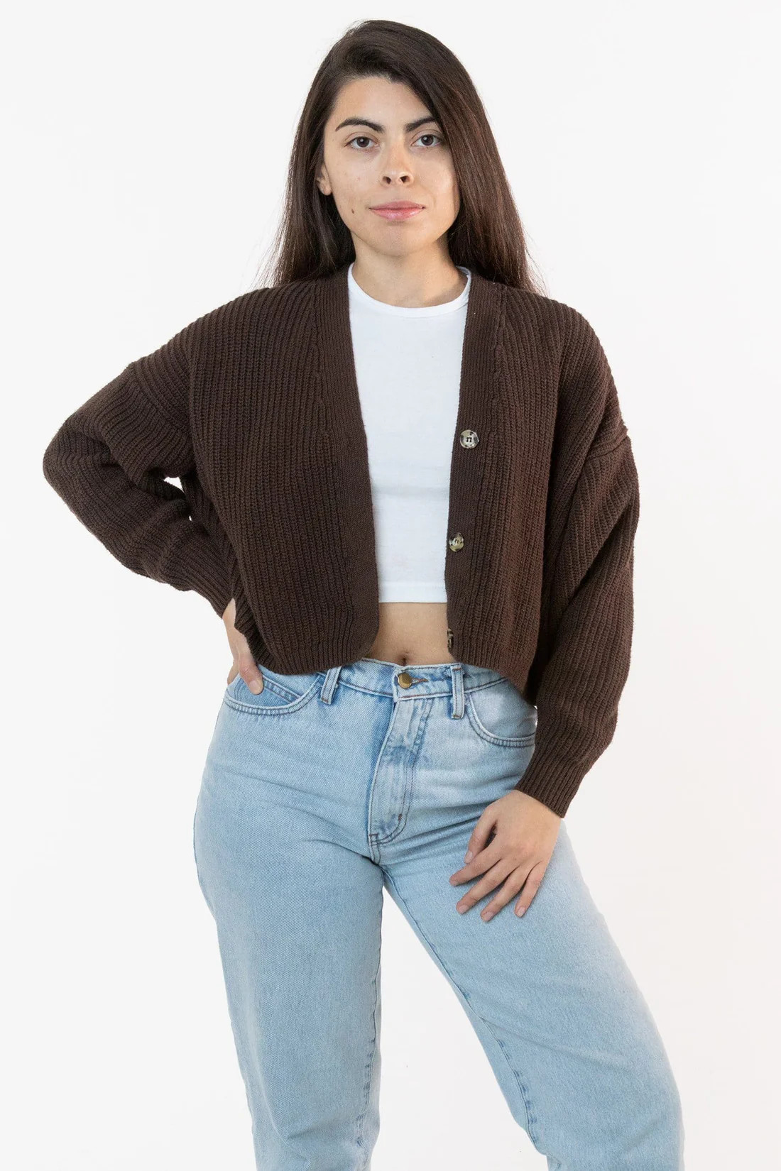 FM35GD - Fisherman Cropped Cardigan | Los Angeles Apparel