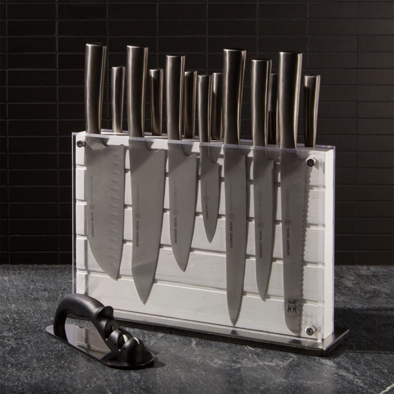 Schmidt Brothers White Shiplap 15-Piece Knife Block Set + Reviews | Crate & Barrel | Crate & Barrel