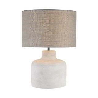 Polished Concrete Table Lamp Made Of Concrete And Metal With A Light Grey Burlap Shade Polished -... | Bed Bath & Beyond