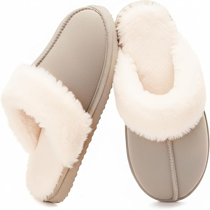 Fuzzy Slippers for Women Cozy Faux Fur House Shoes Memory Foam Slippers | Winter, Warm Slippers, ... | Amazon (US)