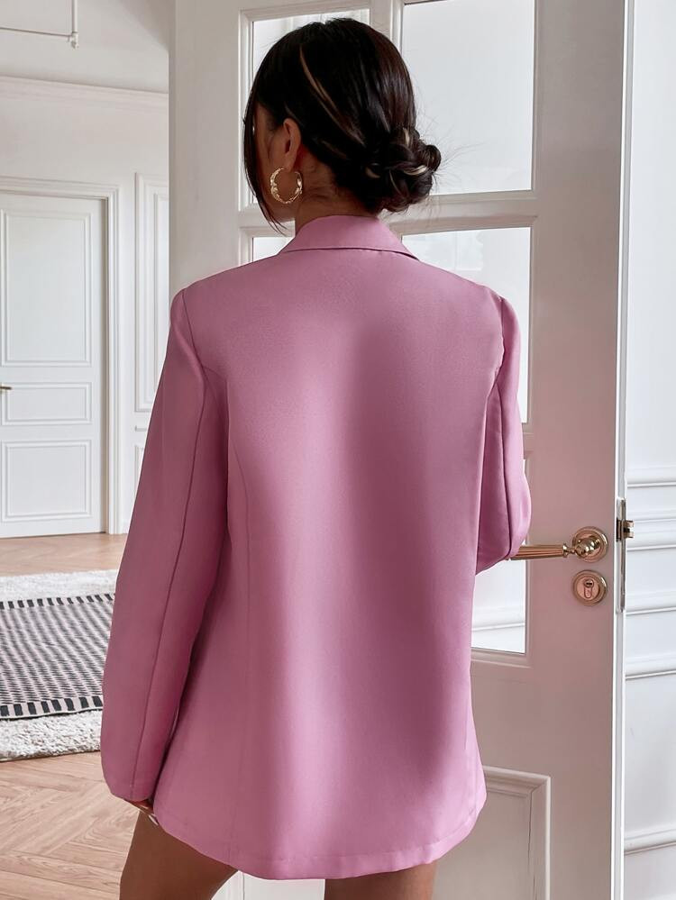 Single Breasted Flap Detail Blazer | SHEIN