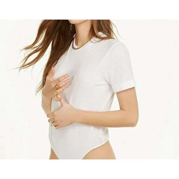 DANIELLE BERNSTEIN Womens White T-shirt Heather Bodysuit L | Walmart (US)