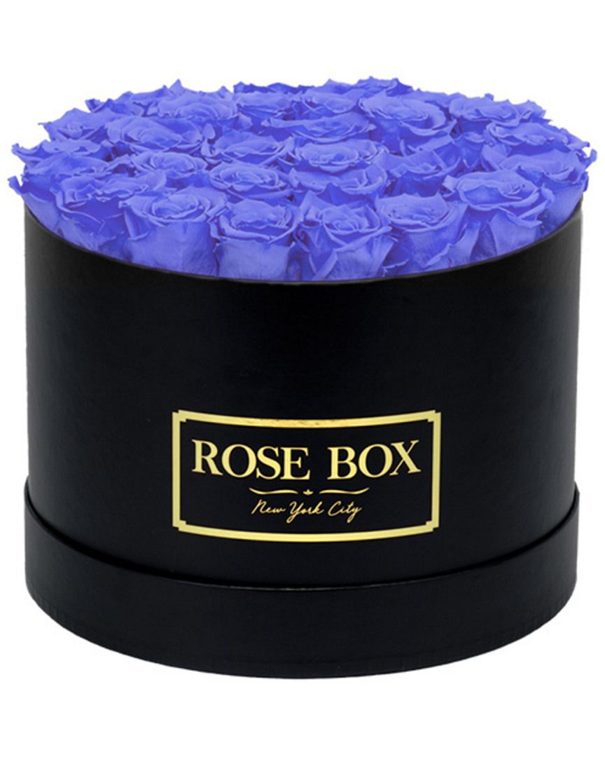 Large Black Box with Spring Purple Roses | Gilt