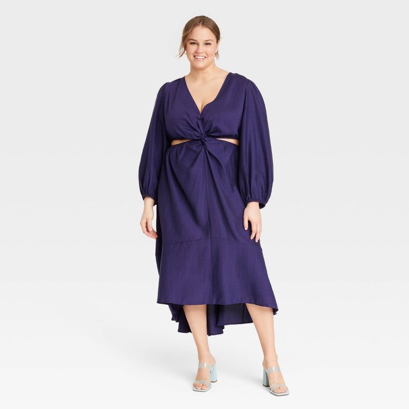 Women's Long Sleeve Twist Cut Out Dress - A New Day™ | Target