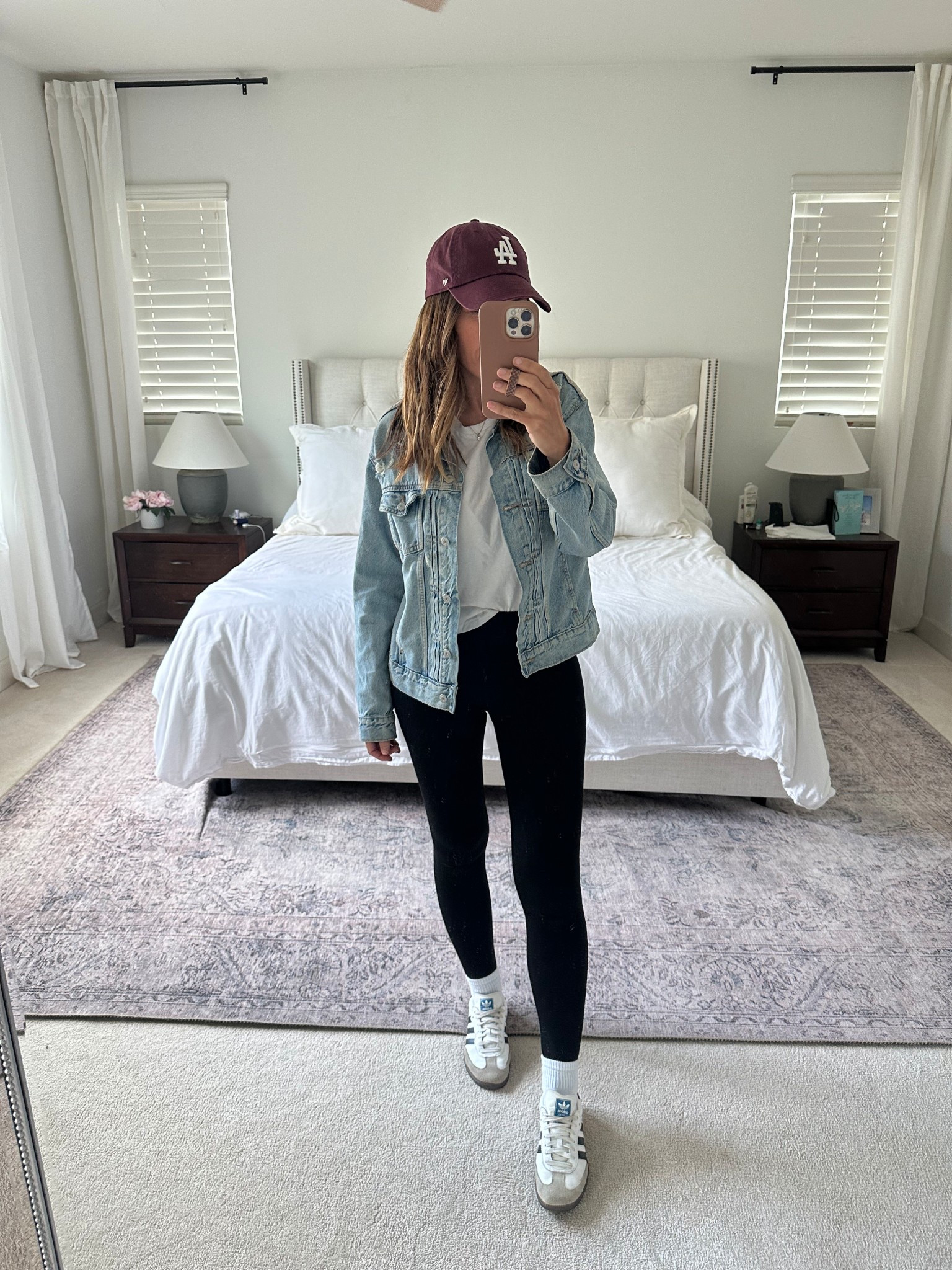 Casual outfit 

#alo #aloleggings #denimjacket #sambas #momoutfit #outfitidea #momstyle 

#LTKOver40 #LTKStyleTip #LTKFindsUnder100