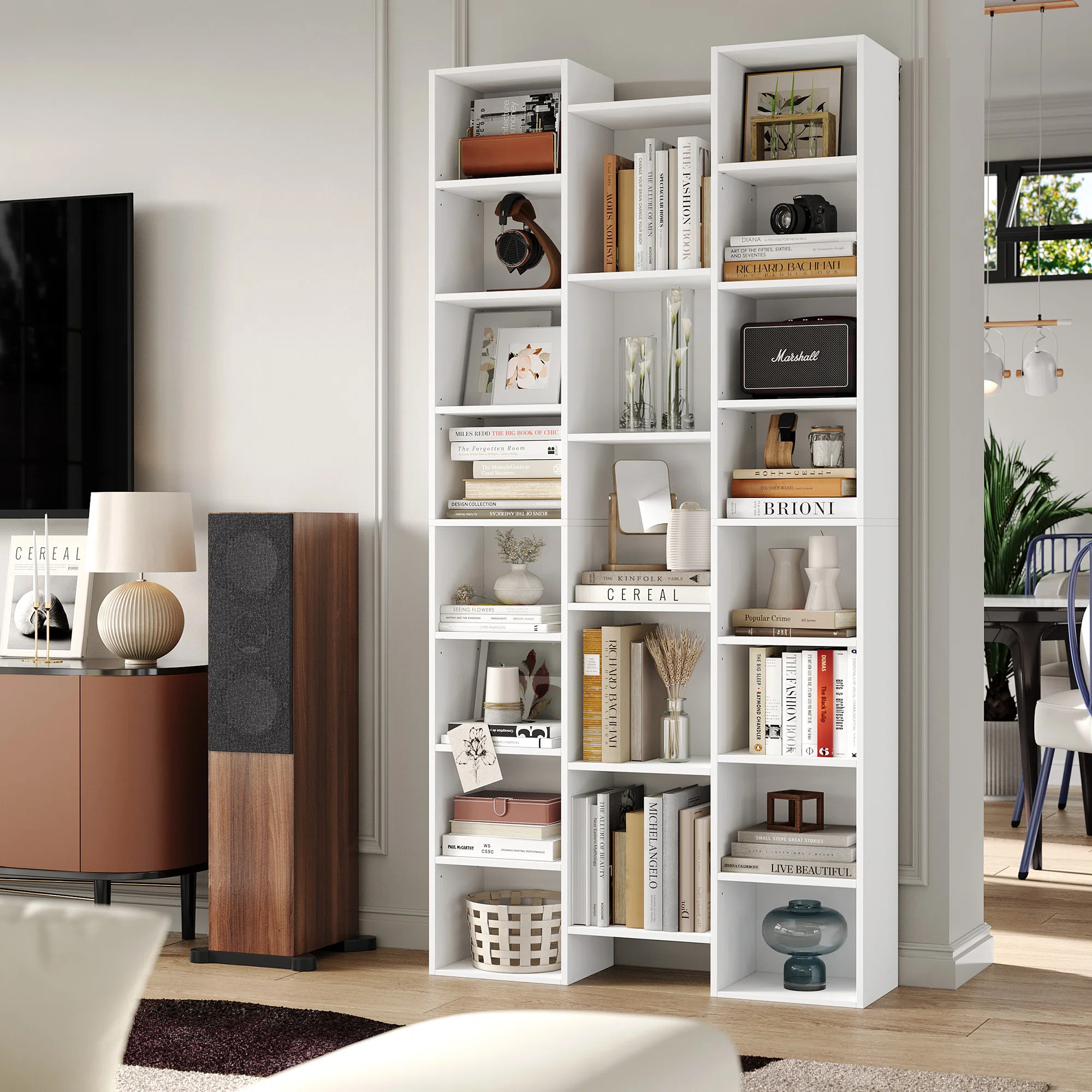 Beetner 71.3''H 8-Tier Cube Bookcase, Media Storage Shelves (Adjustable Shelves) | Wayfair North America