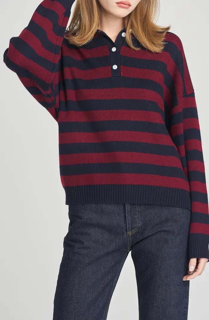 WAYF Logan Stripe Polo Sweater | Nordstrom | Nordstrom