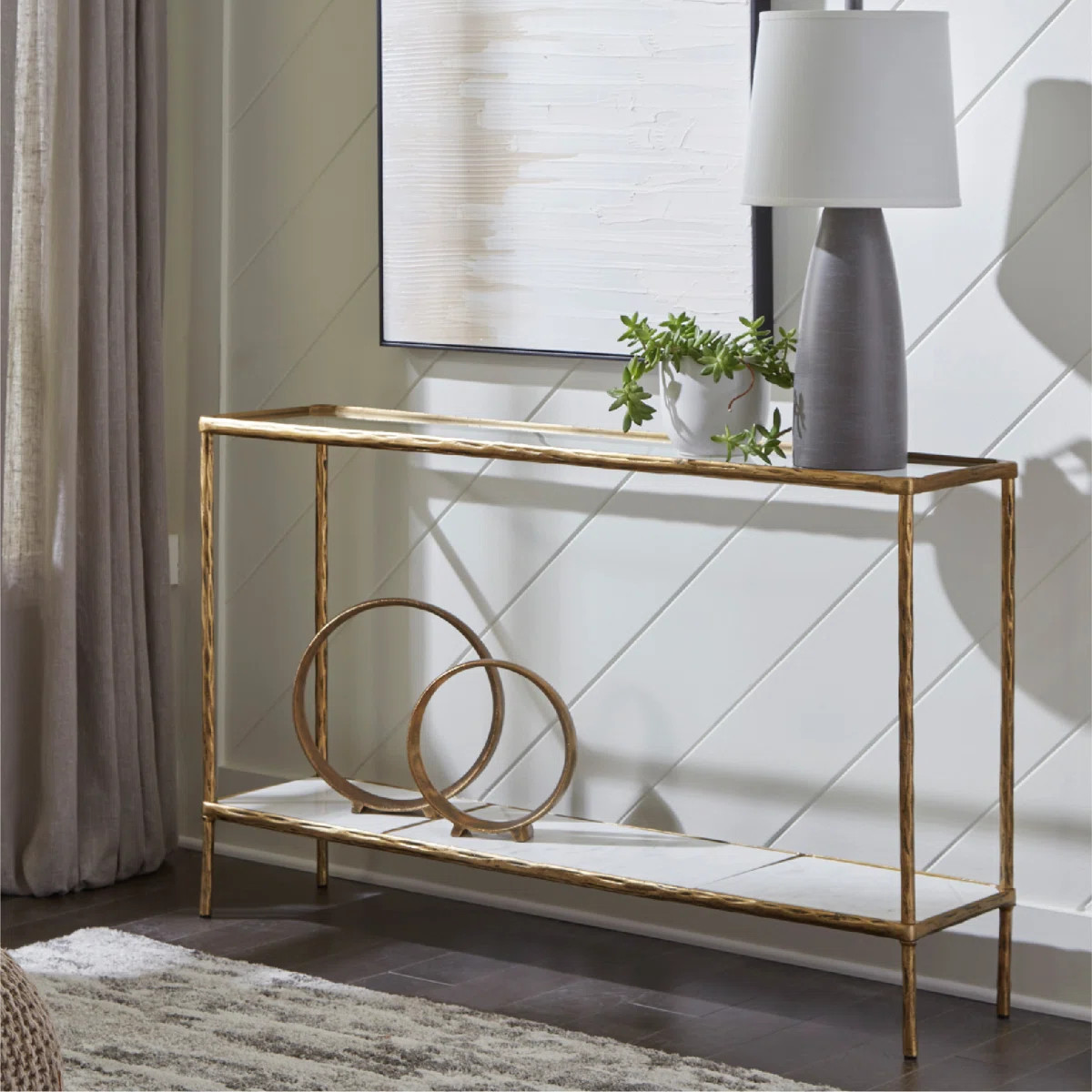 Hanriette 52'' Glass Top Console Table | Wayfair North America