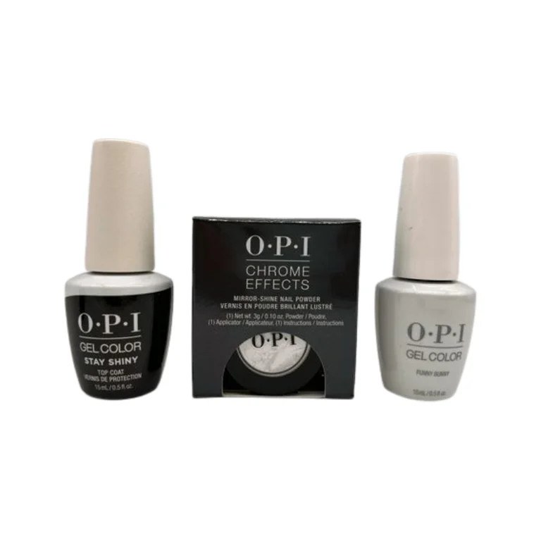 OPI Chrome Effects Tin Man Can, Gelcolor Funny Bunny, Shiny Top Coat - 3pc Set "Glazed Donut Nail... | Walmart (US)