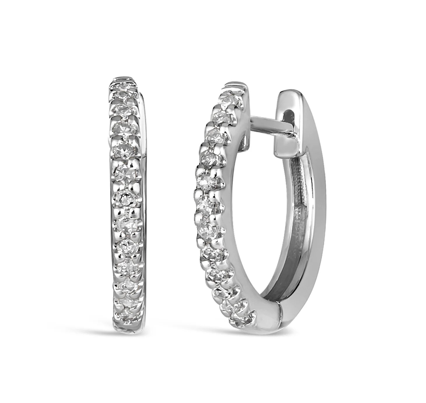 14K Classic Diamond Huggie Earrings | Dainty by DK