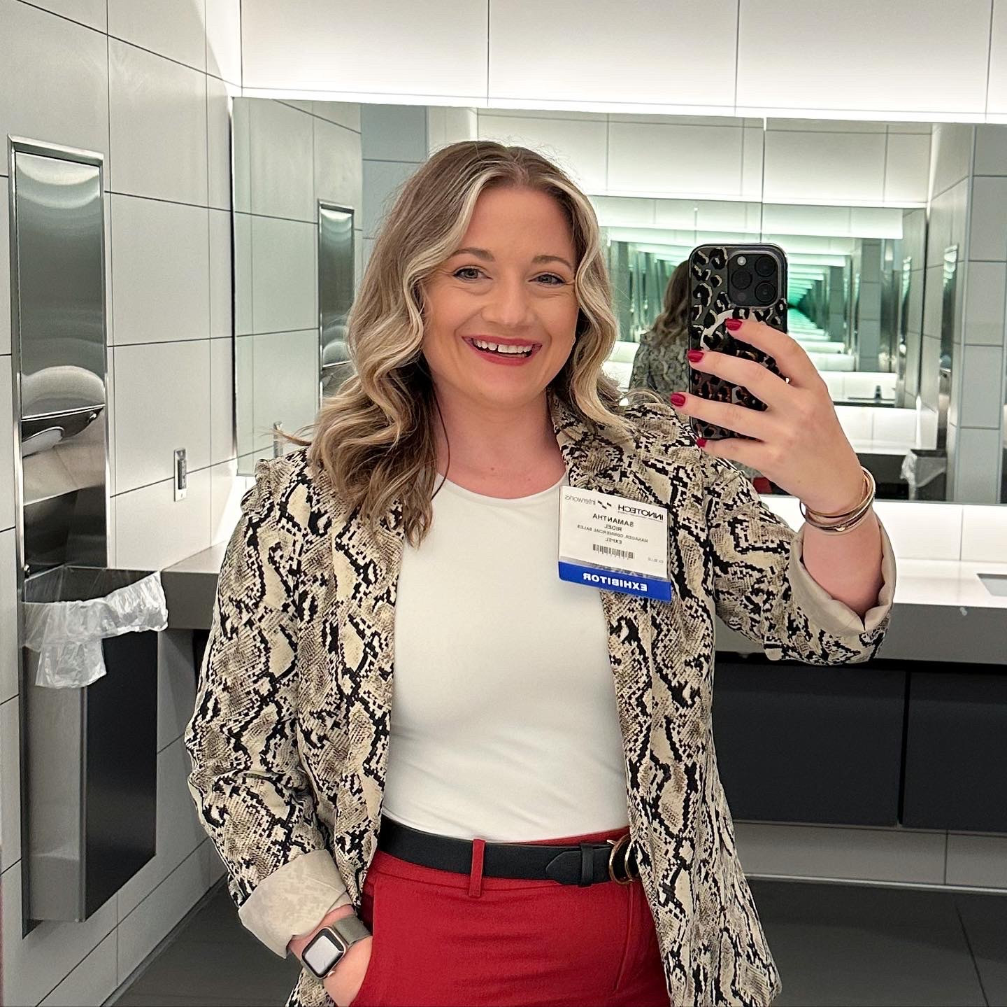 Workwear with some flair! Any time I can wear this fun blazer I do. And the bright pants help a lot! I am a size L-XL in this picture 

#LTKWorkwear #LTKMidsize #LTKootd