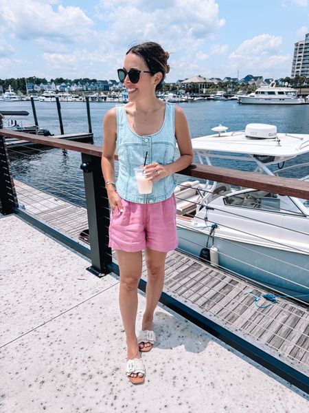 Denim top and pull on pink shorts. Easy summer outfit idea. Wearing 0 in top and xs in shorts. Can size down

Follow my shop @mrscasual on the @shop.LTK app to shop this post and get my exclusive app-only content!



#LTKStyleTip #LTKFindsUnder100 #LTKOver40