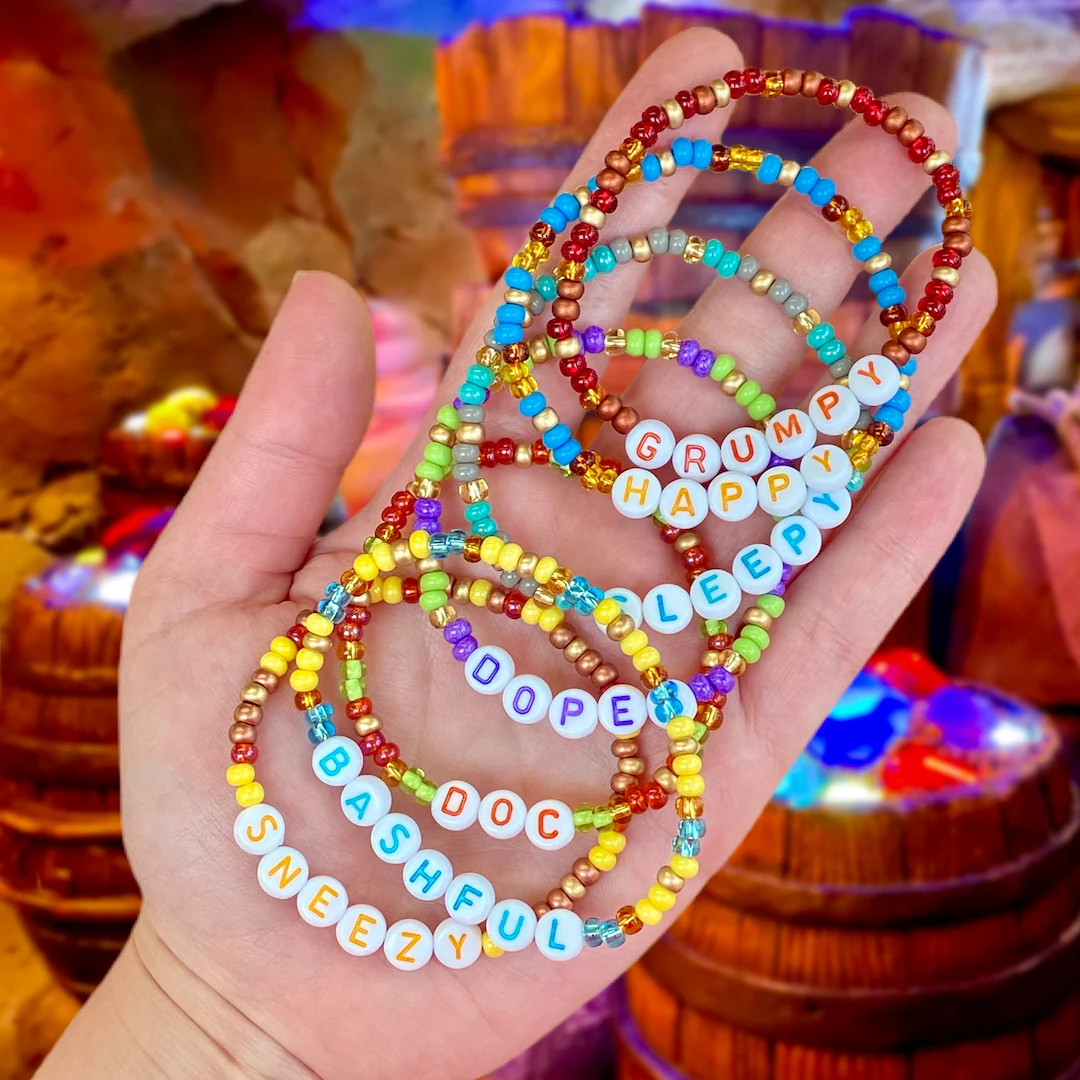 Seven Dwarfs Bracelets, Snow White Bracelets, Stacking Stretch Bracelets - Etsy | Etsy (US)