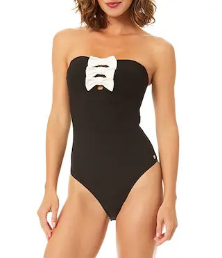 CeCe Sweetly Tied Bow Strapless Bandeau One Piece Swimsuit | Dillard's | Dillard's
