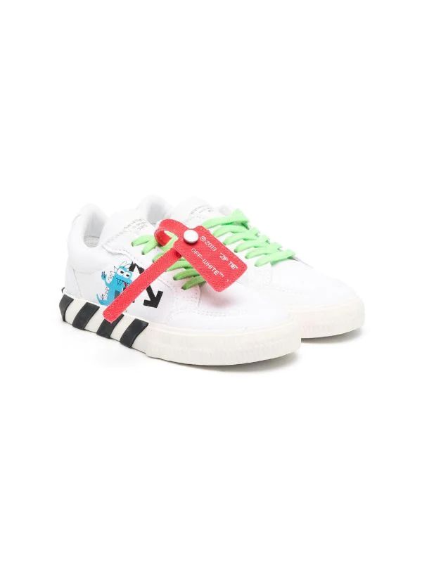 Off-White Kids Monsters Vulcanized lace-up Sneakers - Farfetch | Farfetch Global