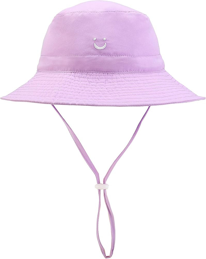 Baby Sun Hat Smile Face UPF 50+ Sun Protection Toddler Summer Cap Adjustable Beach Swim Bucket for B | Amazon (US)