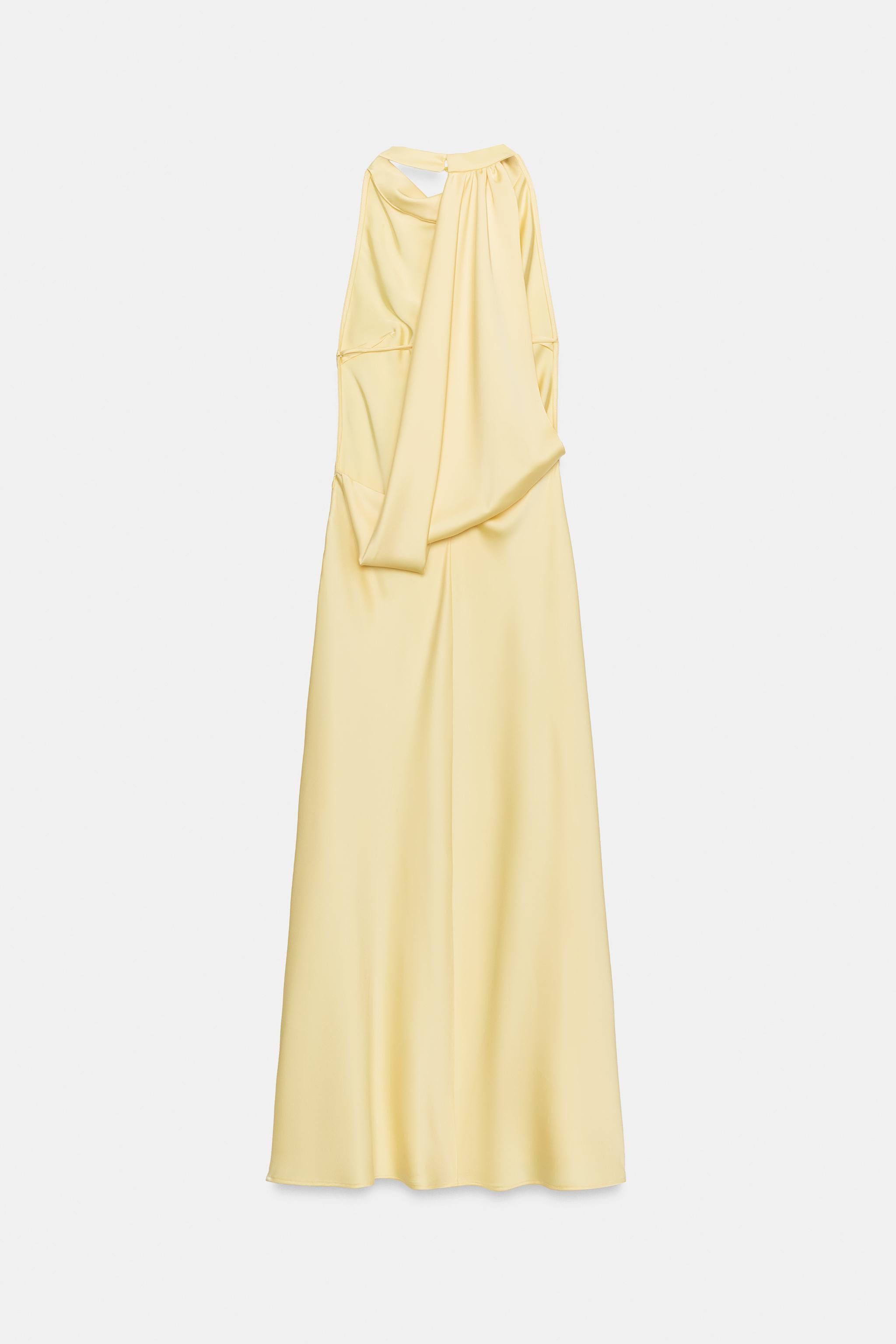 DRAPED HALTER MIDI DRESS WITH OPEN BACK | Zara US