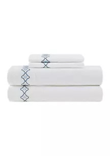 Embroidered Blue Medallion Sheet Set | Belk