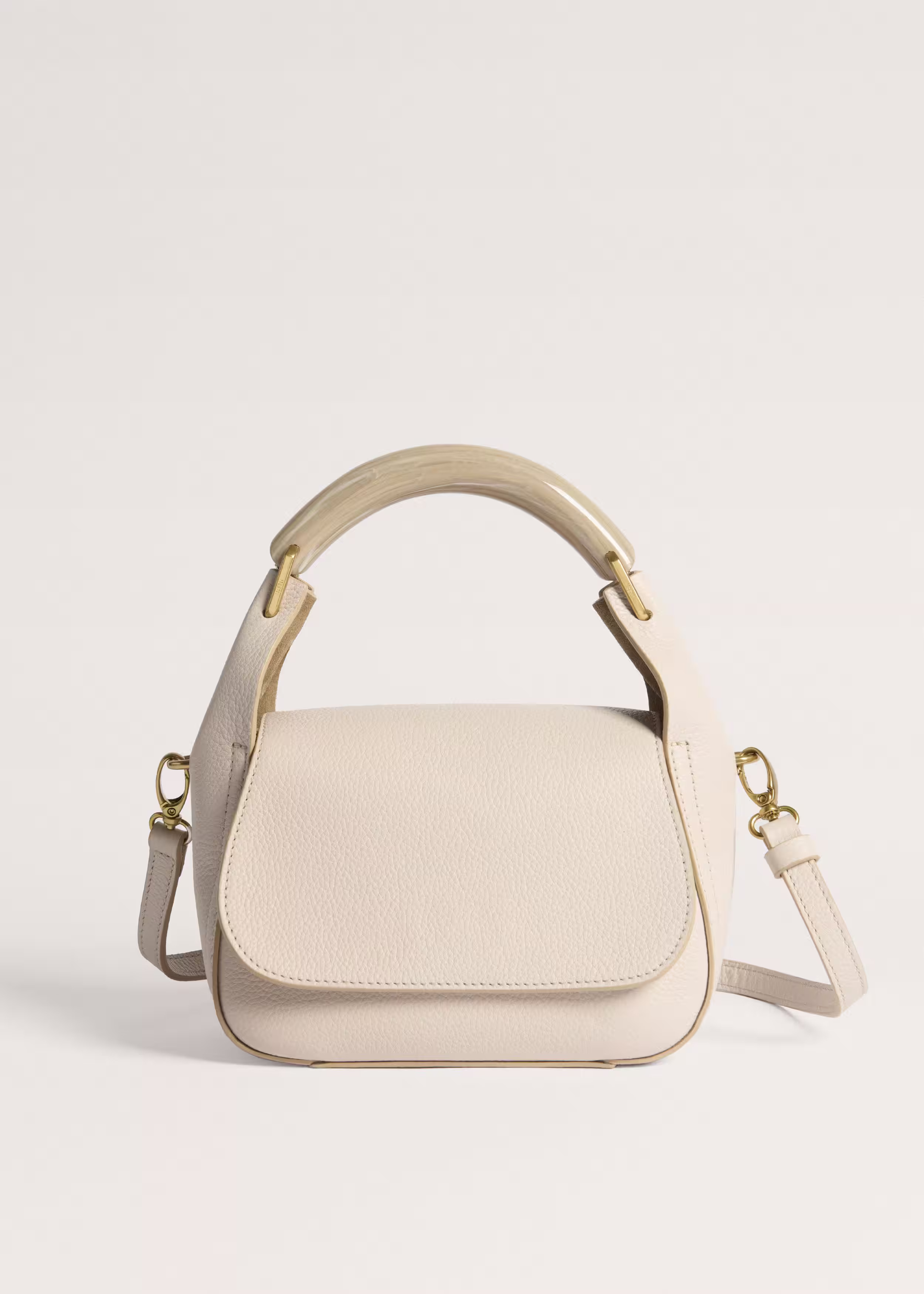 Women's Cream Mini Resin Handle Handbag | ME+EM | ME+EM Global (Excluding US)