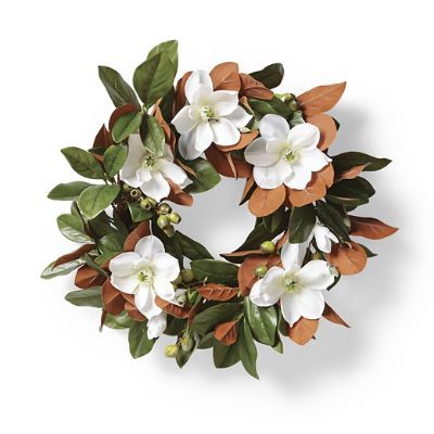 Lush Magnolia and Eucalyptus Pod Wreath - Cream | Frontgate | Frontgate