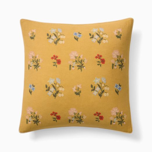 Emma Chamberlain Embroidered Floral Pillow Cover | West Elm CA