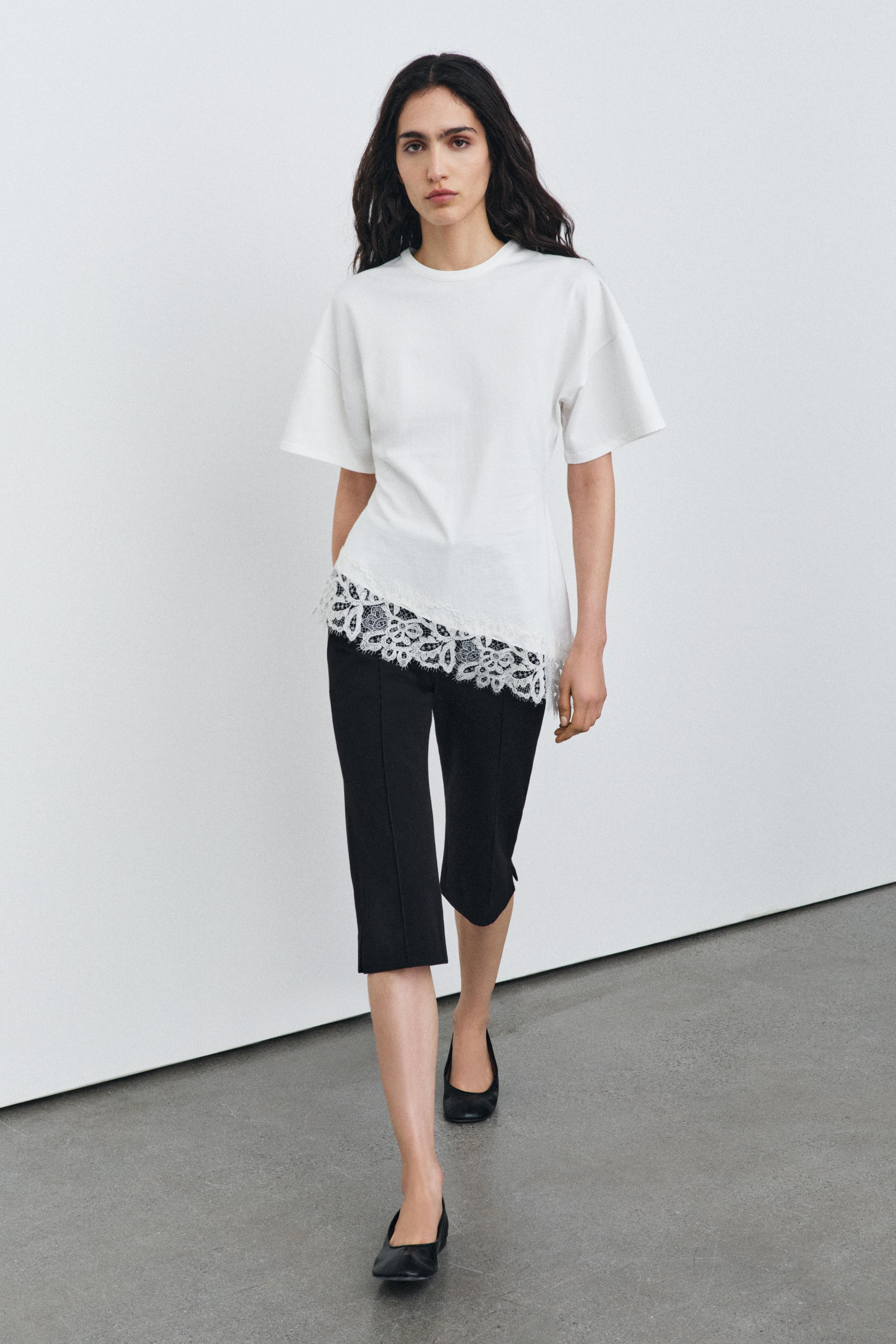 HEAVY COTTON SPITZEN-T-SHIRT | Zara DE