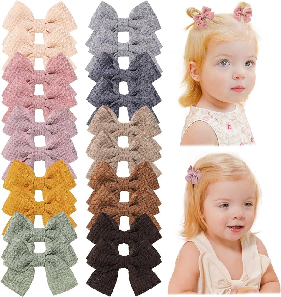 Jollybows 20pcs Baby Hair Clips Girls Bows 2" Mini Alligator Clip Toddler Pigtail Bow Fine Hair C... | Amazon (US)