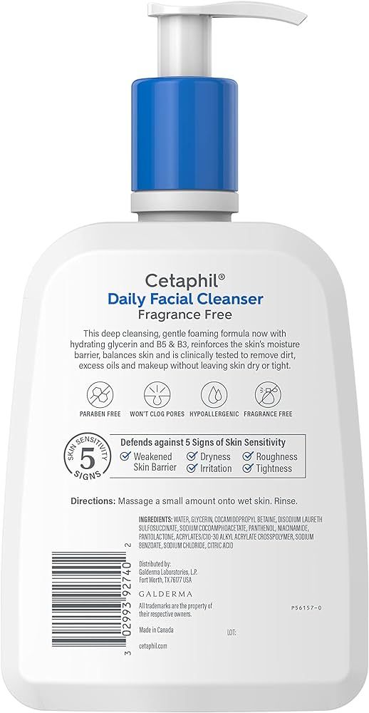 Cetaphil Face Wash, Daily Facial Cleanser for Sensitive, Combination to Oily Skin, NEW 16 oz, Fra... | Amazon (US)