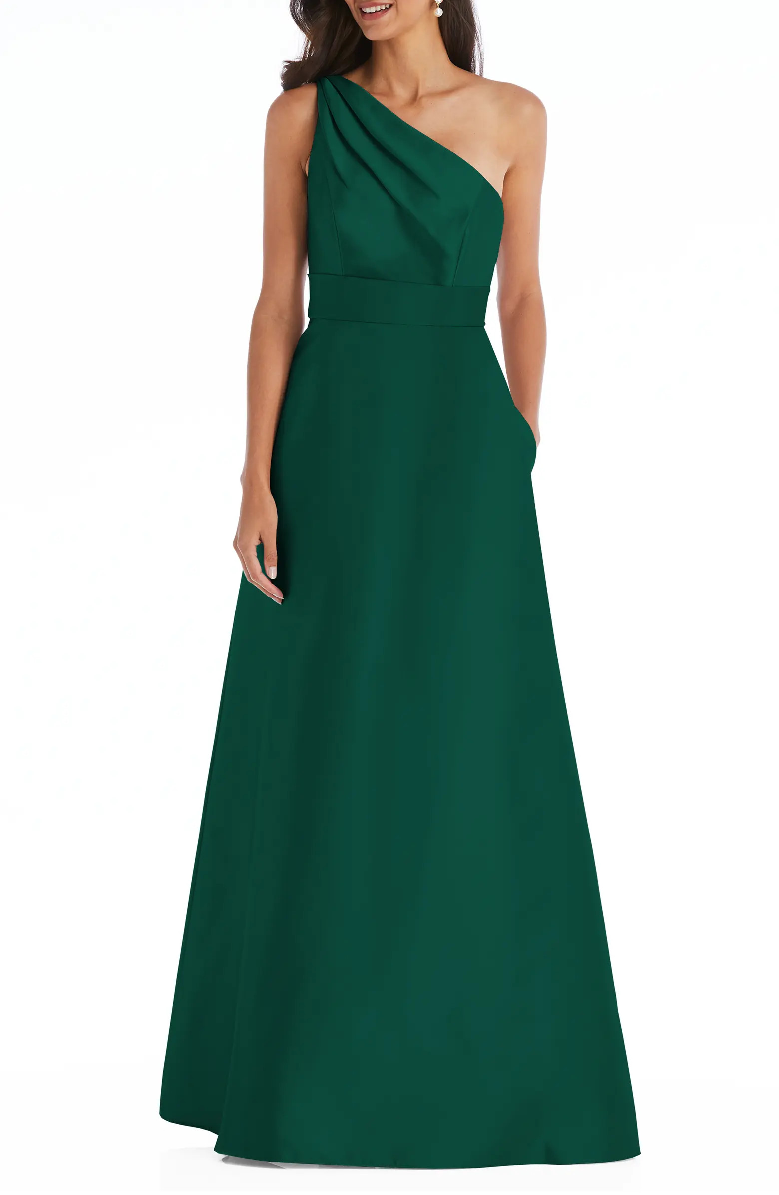 Alfred Sung One-Shoulder A-Line Gown | Nordstrom | Nordstrom