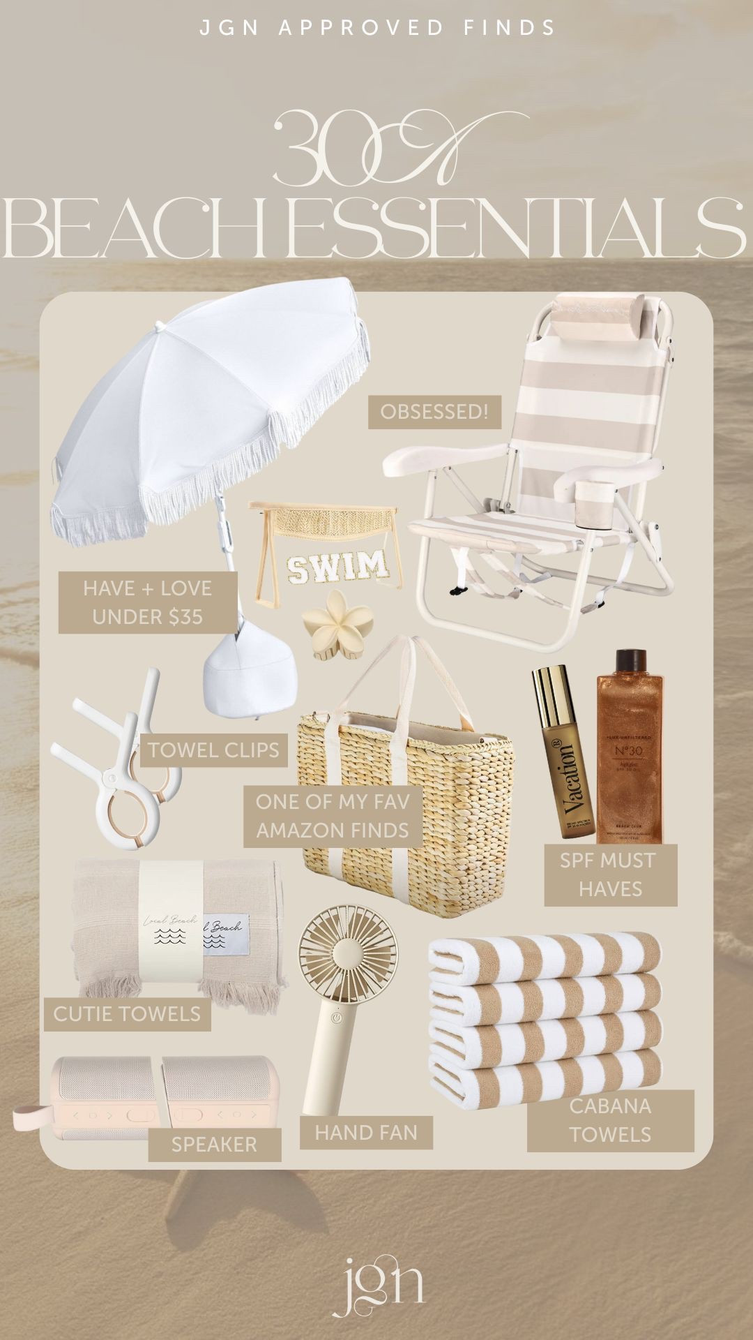 JGN approved beach essentials and some of my favs that I’m bringing to 30A🌴

#beach #beachday #beachessentials #cooler #umbrella #spf #vacation #amazon #target

#LTKSeasonal #LTKFindsUnder100 #LTKSwim