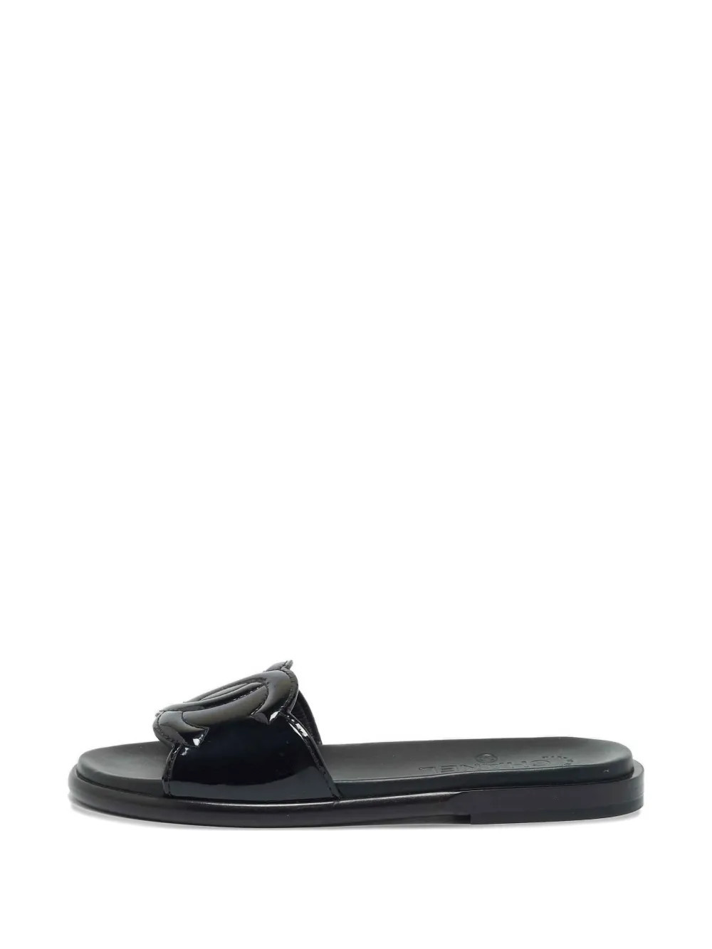 CHANEL Pre-Owned logo slides - Black | Farfetch Global